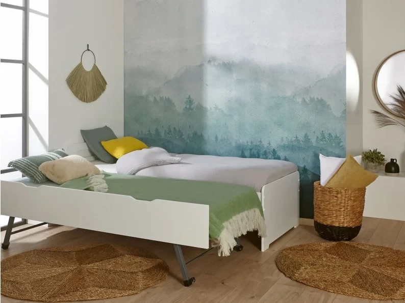 Lit gigogne enfant Féroé Blanc 90x190