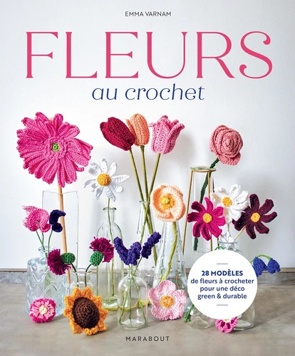 Couverture du livre "Fleurs au crochet" des éditions Marabout