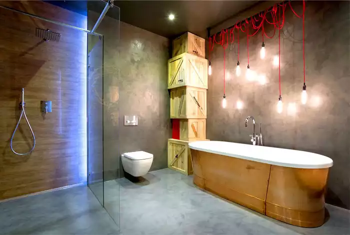 loft avec lumières