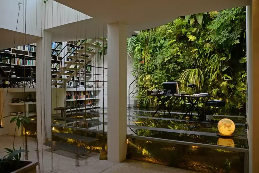 Loft avec mur végétal