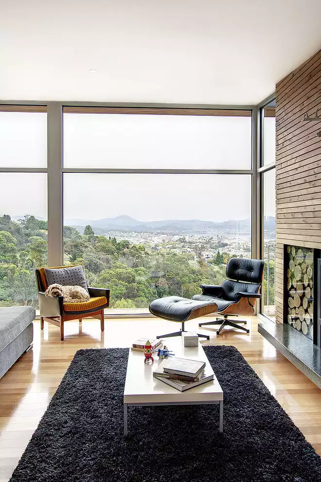 Loft vitré avec vue sur les fôrets de Tasmanie