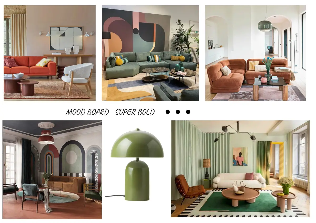 Moodboard numérique au style super bold