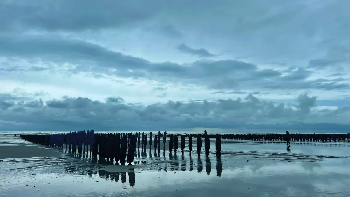 Parcs de moules sur la plage de Dannes dans les environs de Neufchâtel-Hardelot