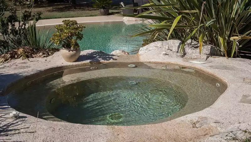 Piscine jardin extérieur de forme ronde