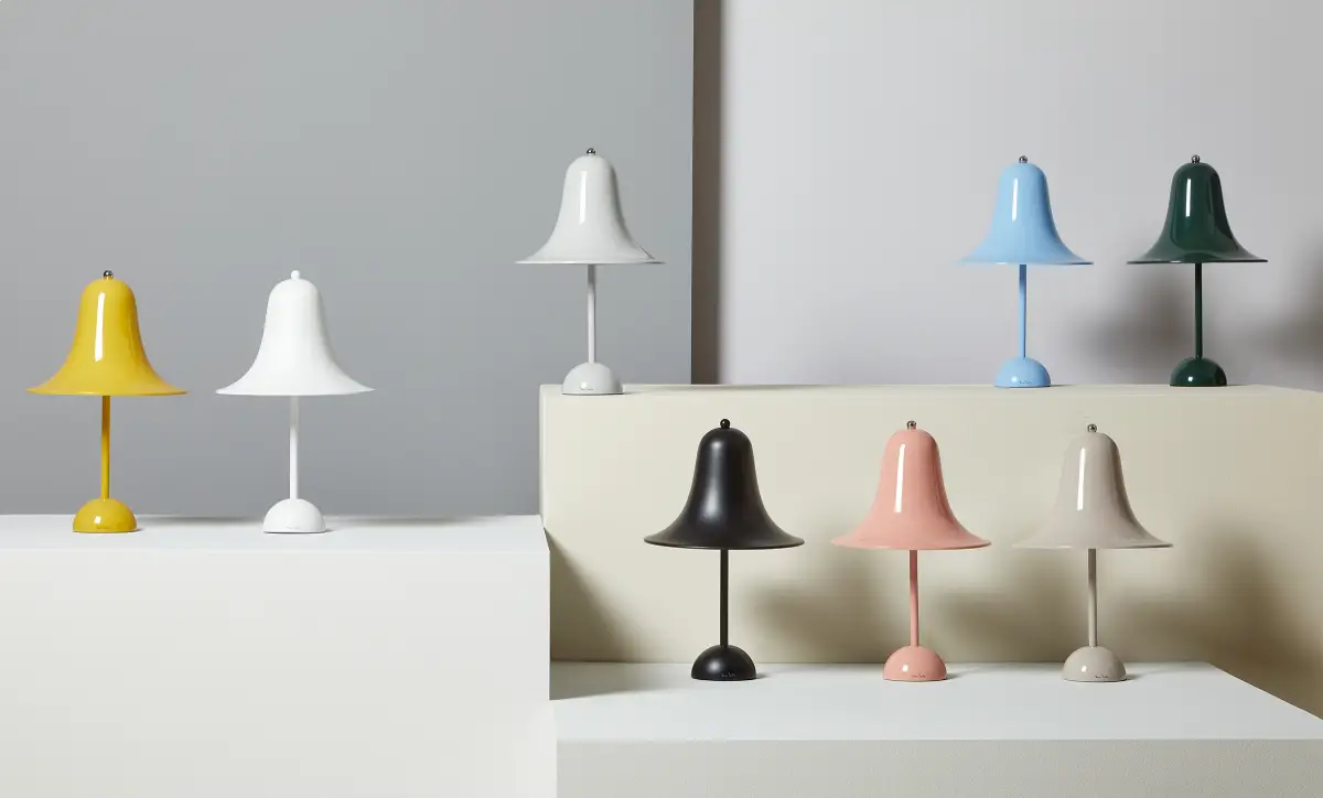 Pantop Ø23, lampe de table conçue par Verner Panton, multiples couleurs