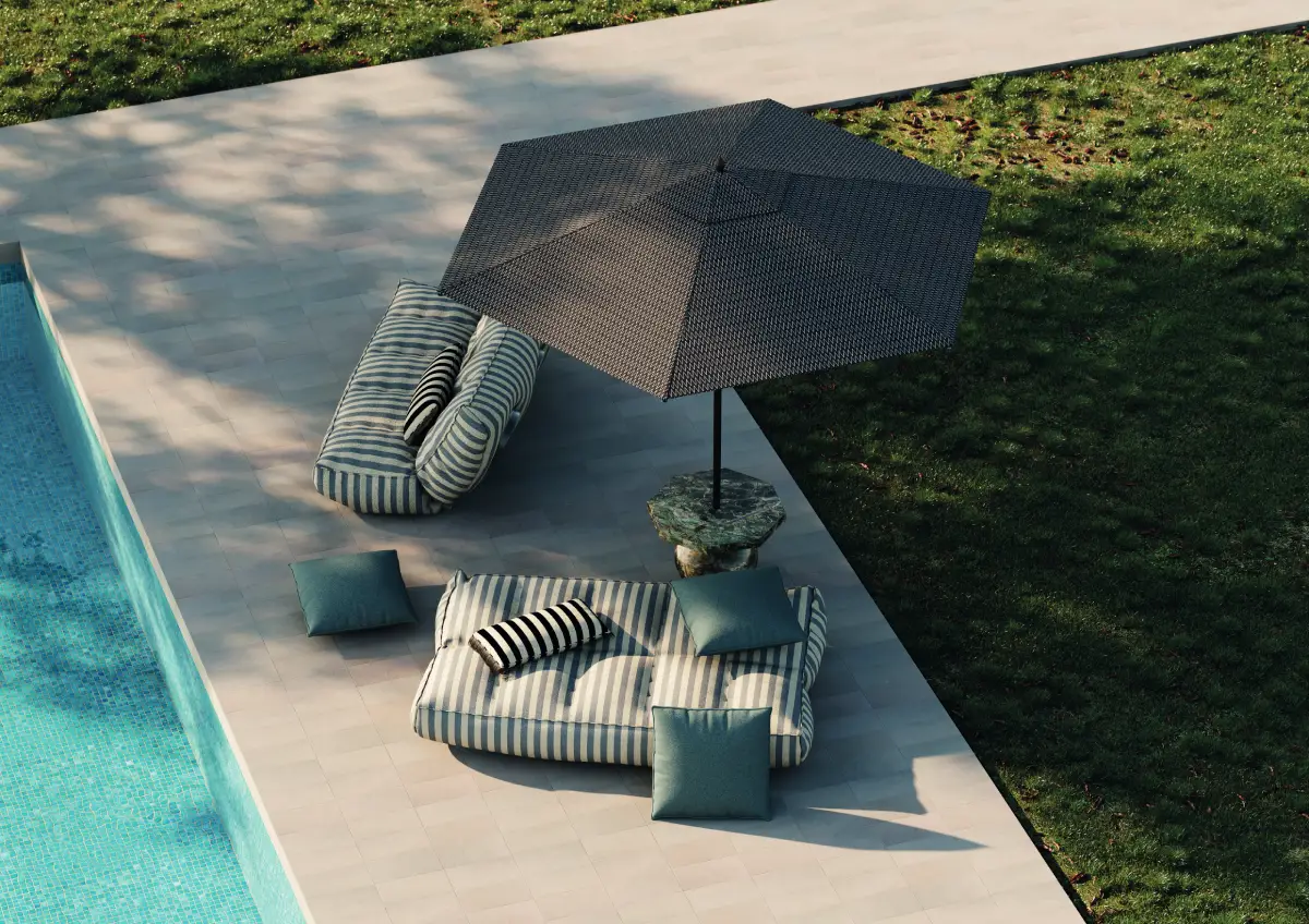 Parasol de luxe Elektra de chez HOMMÈS Studio