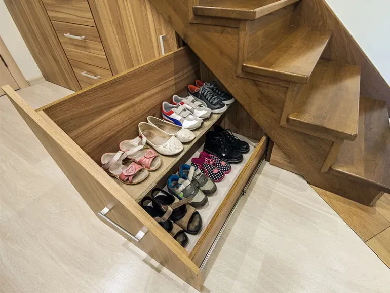 Escalier tiroir de rangement pour chaussures