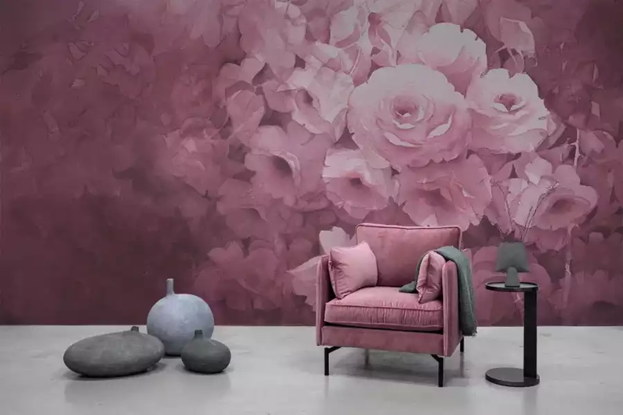 papier peint fleurs roses