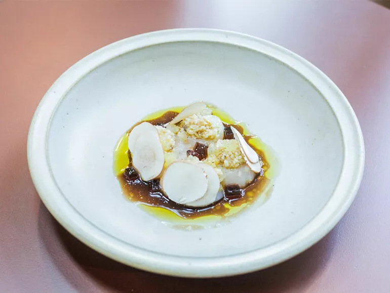 Recette Diego Delbecq restaurant Rozò, Saint-Jacques champignons