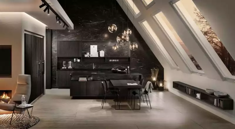 © SieMatic - cuisine - intérieur - noir - marbre