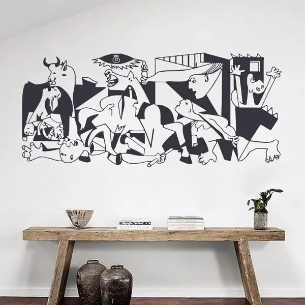 Sticker mural noir et blanc Guernica
