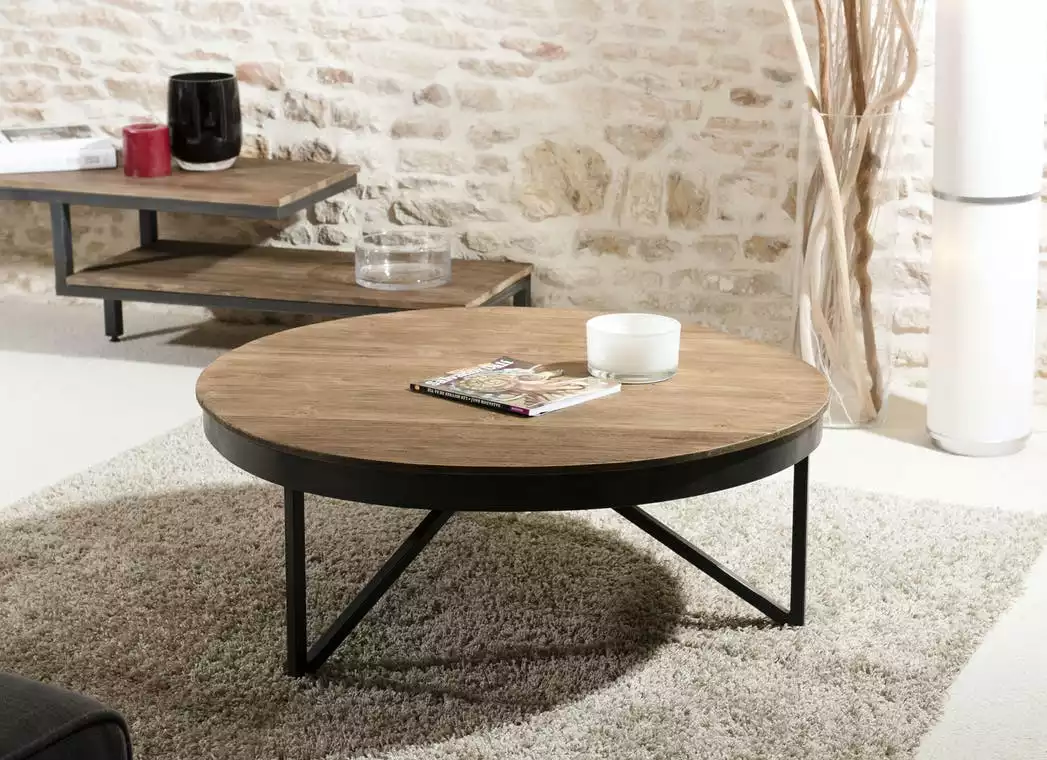 table basse ronde en bois