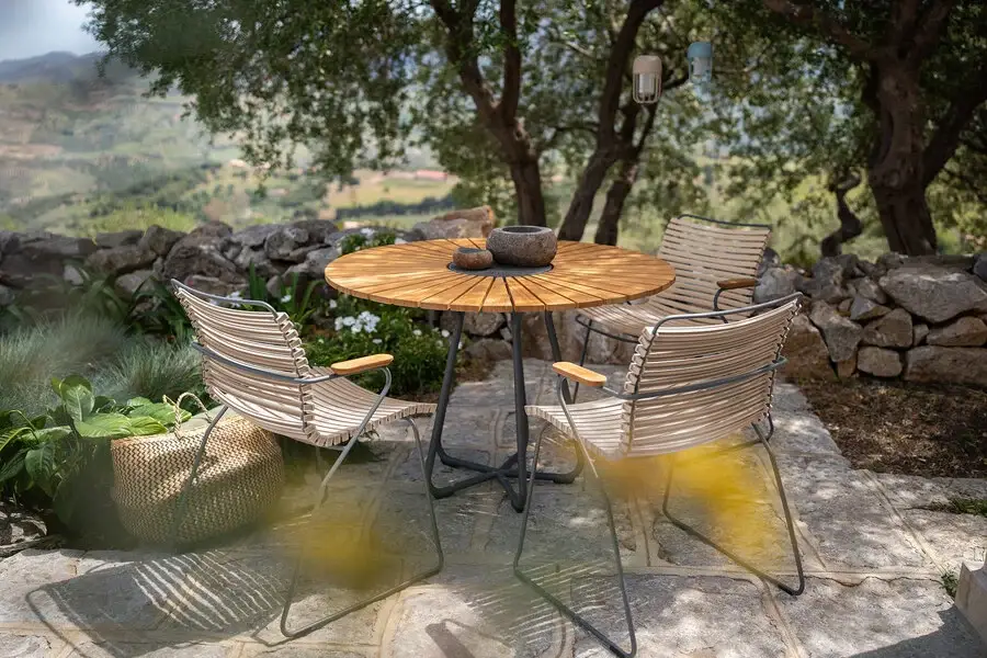 Table ronde bois et métal