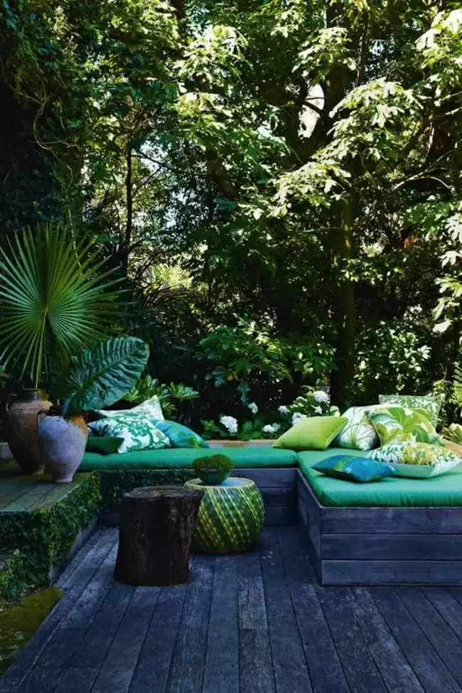 Terrasse bois et green