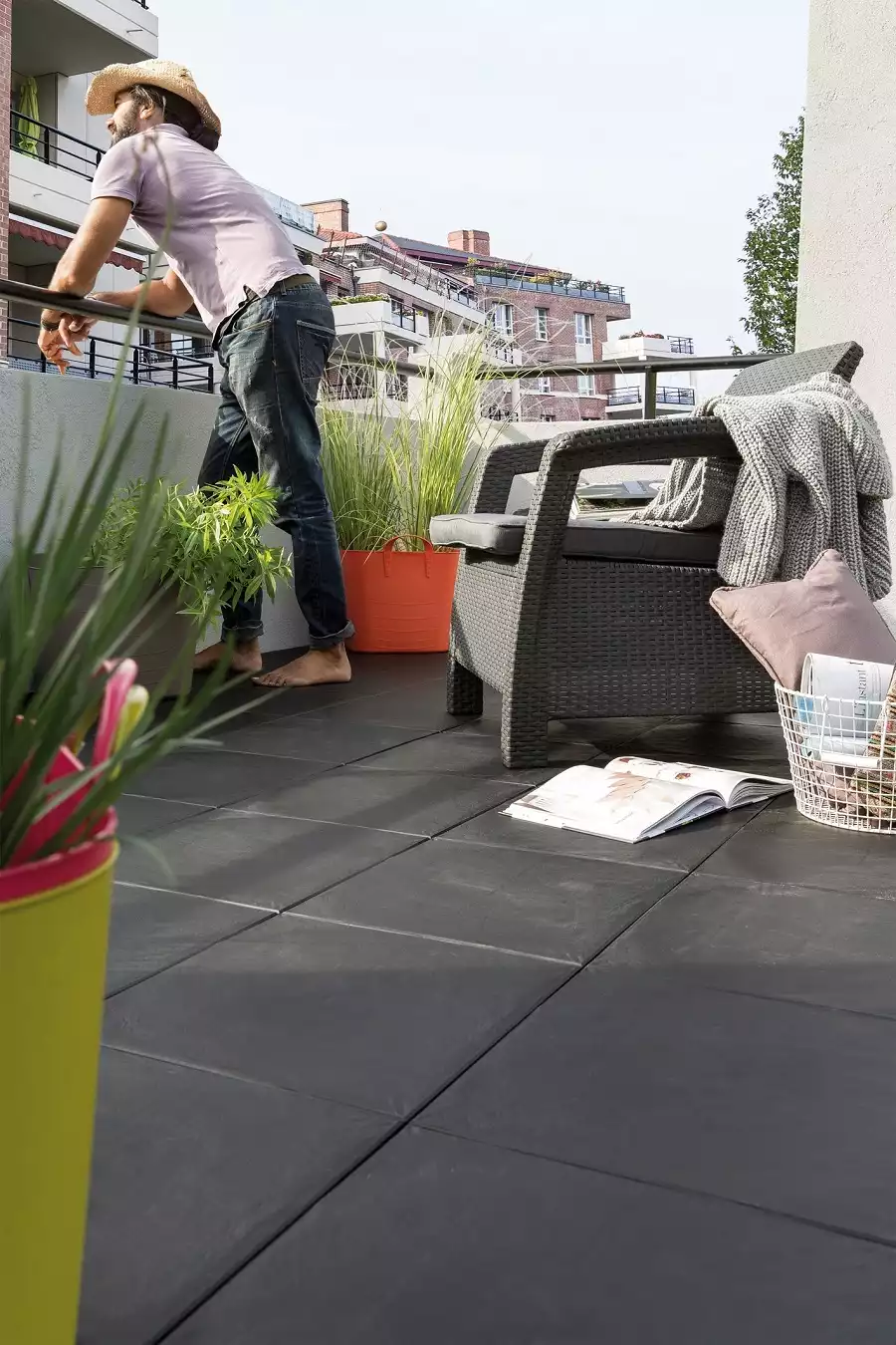 Terrasse en carrelage