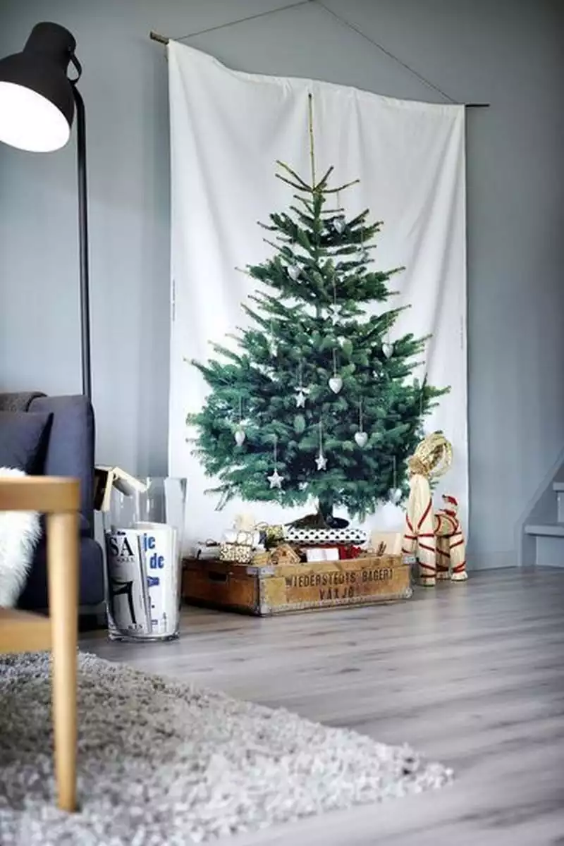 Toile tendu imprimé sapin de noël