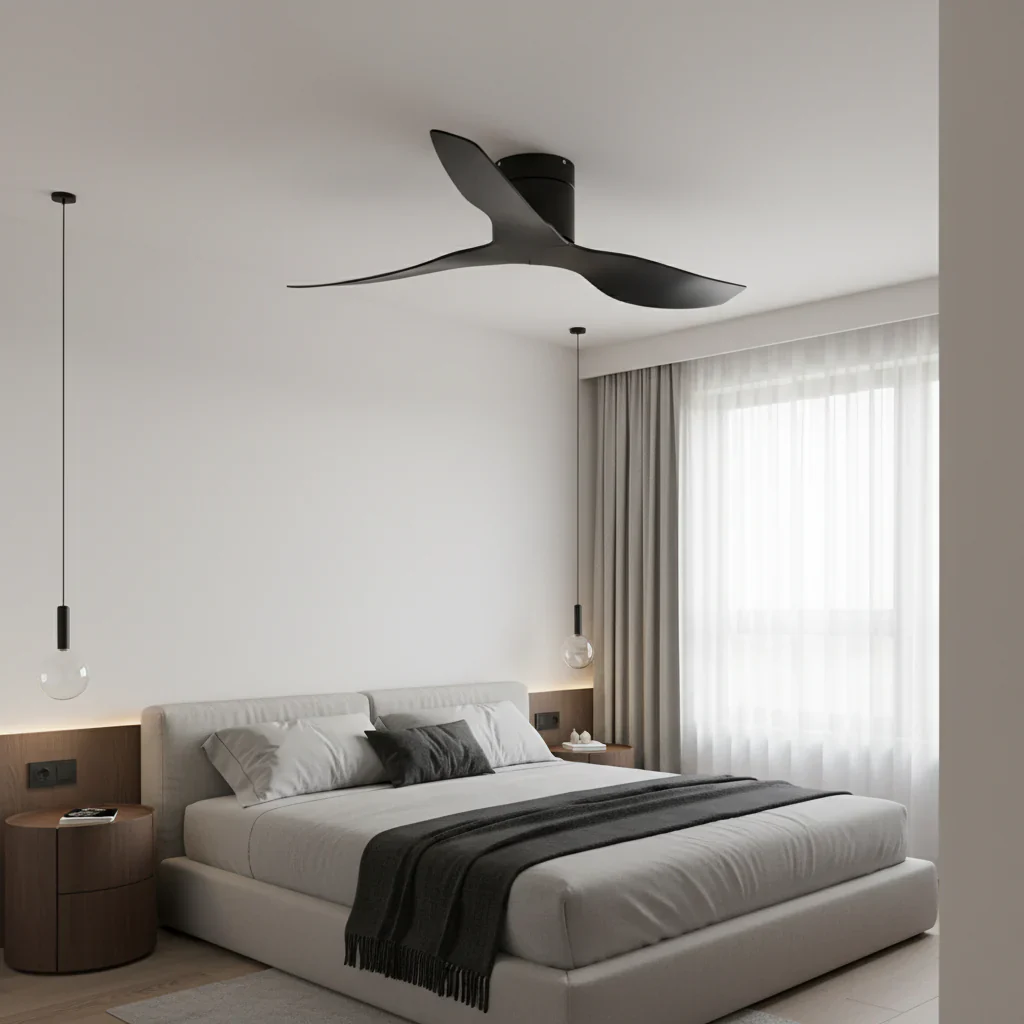 Modèle de ventilateur de plafond design ultra plat noir