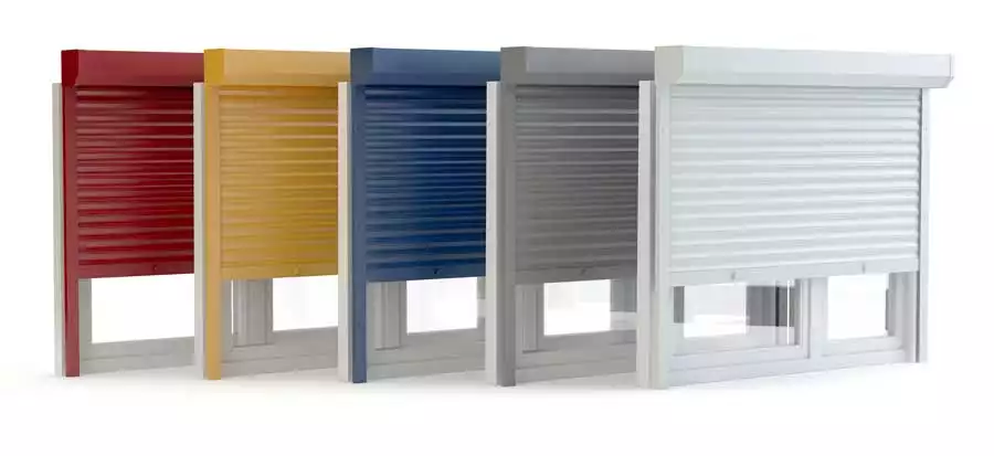 Volets roulants de couleur bleu, jaune, rouge, gris ou blanc